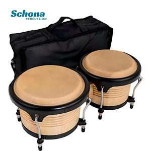 Tambores Bongo de Madera de Roble <span class=keywords><strong>Verde</strong></span> de 7+9 Pulgadas, Directo de Fábrica, con Piel de Vacuno Premium, Tambores de Mano de Madera de Roble con Bolsa, Instrumentos de Percusión - Product Image 4