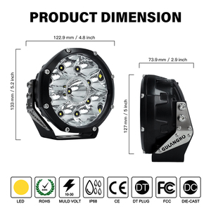 Phổ Jeep 12V vàng 5 inch Đèn Pha Led Pod lái xe ánh sáng 4x4 IP68 không thấm nước sương mù mương ánh sáng tại chỗ cho offroad xe SUV - Product Image 3