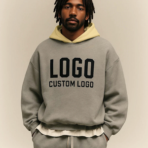 Áo hoodie unisex 100% cotton, thiết kế thời trang, dày dặn và thoải mái, 500 gsm, in hình tùy chỉnh, dáng rộng, hai màu trơn, dành cho mùa thu - Product Image 1