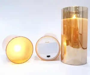 Fabricación de vela de Navidad venta al por mayor venta caliente LED velas con frasco de vidrio