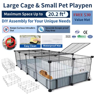 <span class=keywords><strong>Cages</strong></span> pour cochons d'Inde 20 panneaux Cage pour lapins Tapis d'intérieur imperméable pour petits animaux Cage pour animaux 2 en 1 <span class=keywords><strong>Cages</strong></span> pliables pour animaux de compagnie - Product Image 2