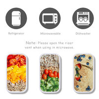 Boîte de conservation alimentaire transparente en plastique PP portable, sans BPA, avec trous d'aération, résistante au congélateur, pour organiser la cuisine et garder les aliments frais au réfrigérateur