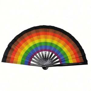 Nuevo Abanico Plegable LGBT Arcoíris de 13 Pulgadas 2025, Abanico de Bambú Grande de 13 Pulgadas para Hombres/Mujeres, Festivales y Fiestas - Product Image 4