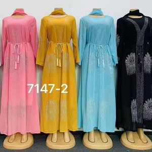 Abiti da donna all'ingrosso stile <span class=keywords><strong>palazzo</strong></span> con stampa, lacci, maniche a lanterna, gonne a pieghe, abiti retrò da ballo grandi da donna - Product Image 2