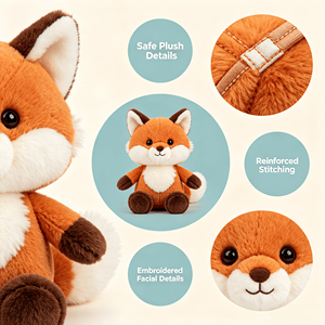 Peluche <span class=keywords><strong>Renard</strong></span> Chanteur Intelligent à Prix de Gros, Jouet Éducatif pour Tout-petits, Cadeau de Fêtes, Couleur Personnalisée, Logo Personnalisé, PP - Product Image 2
