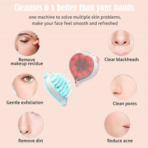 Instrumento <span class=keywords><strong>de</strong></span> Limpieza Facial Eléctrico Ultrasónico, Cepillo <span class=keywords><strong>de</strong></span> Limpieza Facial <span class=keywords><strong>de</strong></span> Silicona Sónico, <span class=keywords><strong>Limpiador</strong></span> <span class=keywords><strong>de</strong></span> Poros, Enchufe Estadounidense, Diseñado para Manos - Product Image 4