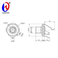 6.35mm 1/4 inci 3 Pin perak Mono Input gitar Jack jenis Solder konektor TS dudukan Panel perempuan