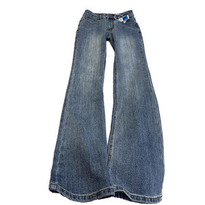 OEM ODM pantaloni a <span class=keywords><strong>vita</strong></span> <span class=keywords><strong>bassa</strong></span> da donna in Denim svasati alla <span class=keywords><strong>moda</strong></span> pantaloni in Denim larghi alla <span class=keywords><strong>moda</strong></span> pantaloni larghi in Denim morbidi - Product Image 5