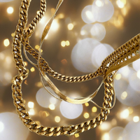 Chaîne cubaine Gaovo en acier inoxydable plaqué or, bijoux inaltérables pour hommes et femmes, idéale pour les fêtes et le quotidien