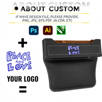 Organisateur de rangement universel pour l'espace latéral des sièges de voiture en cuir PVC avec logo personnalisé Titan, support de téléphone OEM, noir, luxe