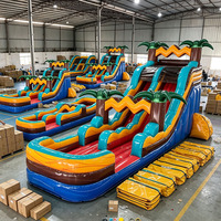 Tente de camping gonflable transparente en gros, toboggan aquatique gonflable commercial en PVC