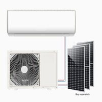 Kit complet de climatiseur solaire hors réseau, panneau solaire, batterie, MPPT, 9000-24000 BTU, DC 48V, onduleur, climatiseur split