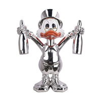 Prix usine luxe moderne sac d'argent canard Pop Art Sculpture résine électrolytique haut de gamme chambre décorations intérieures