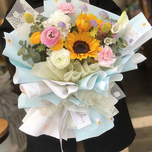 Margherite in <span class=keywords><strong>carta</strong></span> floreale in stile coreano stampate in <span class=keywords><strong>carta</strong></span> da imballaggio floreale impermeabile con rivestimento singolo lato materiale da fioraio in <span class=keywords><strong>carta</strong></span> all'ingrosso - Product Image 3