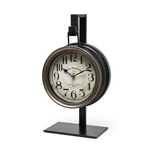 Reloj de mesa de diseño de forma redonda, esfera blanca, decoración del hogar, reloj de mesa de calidad superior con agujas negras, reloj colgante, compra barata a granel - Product Image 1