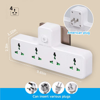 Multiprise Électrique Universelle avec Protection Contre les Surtensions, Rallonge Prise Murale 16A, Port USB, Veilleuse, Cuivre, IP22
