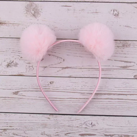 Serre-têtes créatifs coréens en forme d'oreilles de chat en gros, cerceaux à cheveux colorés avec pompons, accessoires pour cheveux pour filles et enfants