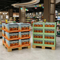 Présentoir de sol en carton ondulé personnalisé, nouveau design promotionnel, pour boissons et bouteilles de vin, pour la vente au détail