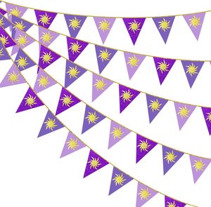 Decoraciones <span class=keywords><strong>para</strong></span> Fiesta Sol de la Tierra, Guirnalda de <span class=keywords><strong>Banderines</strong></span> Triangulares de Papel <span class=keywords><strong>con</strong></span> Sol Dorado <span class=keywords><strong>para</strong></span> <span class=keywords><strong>Cumpleaños</strong></span> y Baby Shower - Product Image 1