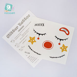 Tatuaggi Temporanei Luccicanti per Viso, Decorazioni Natalizie e di Capodanno, Adesivi Glitterati per Feste di Compleanno per Bambini - Product Image 2
