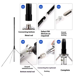 Antena Dipolo de 1/4 de Longitud de Onda 87-108MHz, Ganancia de 3dBi, Vertical, de Aluminio, Modelo GP100, para Radiodifusión FM Pública, Exterior, Tipo Yagi GP100 Verti - Product Image 3
