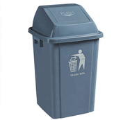 HQPC Poubelle en plastique Poubelle 100L en plastique avec couvercle pivotant carré