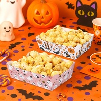 Boîtes en papier jetables à thème Halloween pour frites, bonbons, pop-corn – Contenants de fête pour collations
