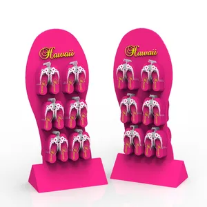 Customized cardboard Hook display Flip Flops Display Rack Slipper Display Stand