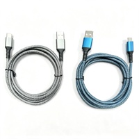 Câble USB-A vers Type-C en nylon tressé, charge rapide, cordon de données avec protection anti-tension renforcée pour téléphone portable Togudu T-255