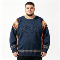 Pull col rond personnalisé OEM pour homme, surdimensionné, uni, avec broderie et pompons, pull en tricot décontracté pour homme