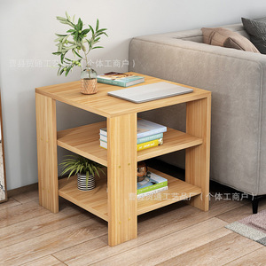 Wooden <b>Small</b> Square Coffee <b>Table</b> Natural Wood Color Living Room Side <b>Table</b> Bedroom Bedside <b>Table</b> - Product Image 1