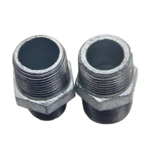 Malleable BSP Threaded Plumbing Pipe Fittings Extension hex Nipple for metal pip