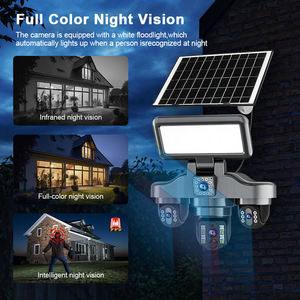 Cámara de Seguridad Solar V380 Pro 8MP 4G para Exteriores, 4 Lentes, 4 Pantallas, PTZ CCTV con Seguimiento Humano por IA, IP66 Impermeable, CE/RoHS - Product Image 4