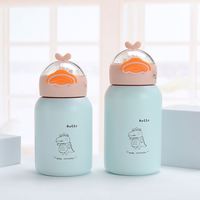Bande dessinée enfants en acier inoxydable boisson tasse bec de canard thermos tasse mignon portable boisson cadeaux paille gros ventre tasse d'eau avec couvercle