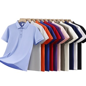 Ice Silk Polo Shirt Short Sleeve Custom Workwear Logo Printed Breathable Summer Corporate Uniform - Product Image 5