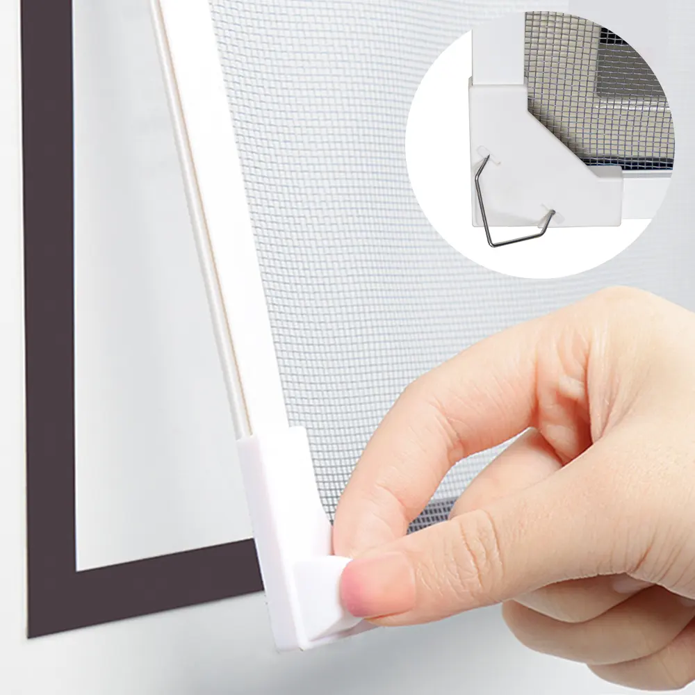 The Easy-Fit White PVC Window Frame for Magnetic DIY Window Screen Mesh Kit Magnetic Window Mesh And Mosquito Net