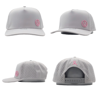 Casquettes perforées découpées au laser OEM, 5 panneaux, patch en cuir personnalisé, logo brodé 3D, casquette de papa, casquettes de sport, casquettes de golf, casquette de baseball imperméable