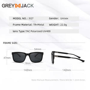 Lunettes de soleil polarisées grises pour hommes, monture carrée TR, protection UV400 pour la conduite et la pêche - Product Image 5