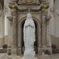 Église Religieux Catholique Cadeau Personnalisé Taille Réelle Bienheureuse Vierge Marie Notre-Dame de Lourdes Statue En Marbre Blanc