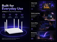 Router Inalámbrico de 300Mbps Directo de Fábrica, 2.4GHz 802.11n, Router WiFi para el Hogar con 4 Antenas de 5dBi, Proveedor OEM ODM
