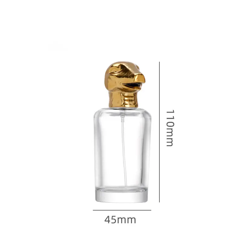Frasco de vidro de perfume de 30ml com embalagem de frasco de perfume animal amostra vazia com tampa de alumínio plástico