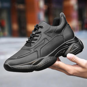 Chaussures pour hommes en cuir de vache blanc, nouvelle mode, respirantes, à semelle épaisse, style sport décontracté, hauteur 8 cm - Product Image 3