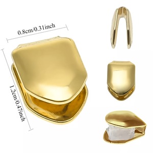 Grillz Dorado de un Solo Diente para Fiesta, Decoración Dental de Moda Hip Hop, Diseño Geométrico Unisex 1G-06 - Product Image 3