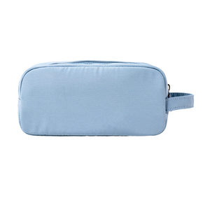 SENDA Estuche Simple de Nailon para Lápices con Tres Parches Redondos de Dibujos Animados, Bolsa de Papelería con Cierre Azul Claro - Product Image 3