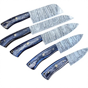 Ensemble de couteaux de cuisine en acier Damas à 67 couches, 5 pièces, manche en bois, lames droites, couteaux de chef, lame polie, ambidextres, haute qualité - Product Image 5