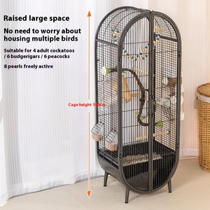 Cage à oiseaux en métal et acrylique Yunge avec motif solide, Villa pour oiseaux Xuan Feng Peony, Cage de observation pour perroquets Budskin avec fermeture à bouton - Product Image 2