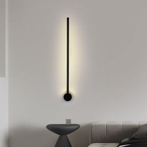 सरल स्टीकर आकार 12w दीवार प्रकाश एलईडी इनडोर घर रोशनी दीवार पर चढ़कर दीवार लैंप समकालीन एल्यूमीनियम <span class=keywords><strong>Minimalist</strong></span> मैट काले - Product Image 5