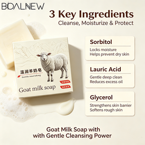 <span class=keywords><strong>Savon</strong></span> Solide Artisanal au Lait de Chèvre OEM ODM Nettoyant en Profondeur Doux et Nourrissant pour Visage, Corps et Cheveux – Tout-en-un Naturel et Sain - Product Image 3