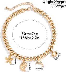 Collier en coquillage doré pour femmes Collier pendentif étoile de mer conque dauphin Collier ras de cou de plage en or Chunky Collier ras du cou d'été pour femmes - Product Image 3