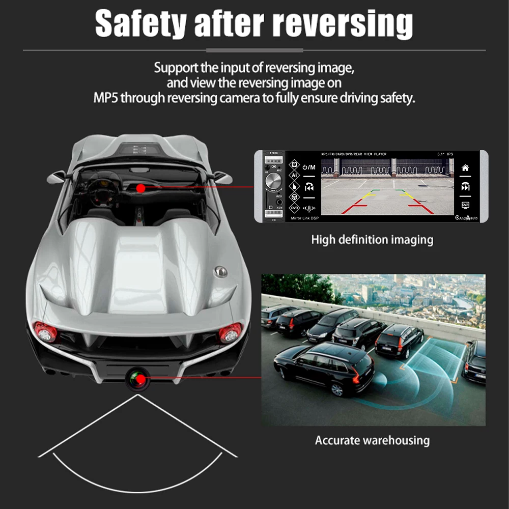 Podofo 2 Din 7'' Car Radio Autoradio Carplay Android Auto Car MP5 Player HD  Touch Screen Bluetooth FM USB Mirror Link Rear View SWC DVR
